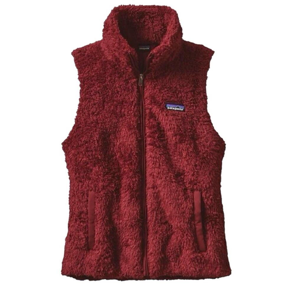 Patagonia Women's Los Gatos Vest Sherpa fluffy maroon fall large super soft